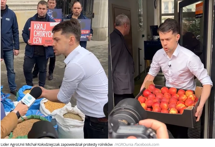 Worki ze zbożem przed Ministerstwem Rolnictwa. AgroUnia zapowiada protesty